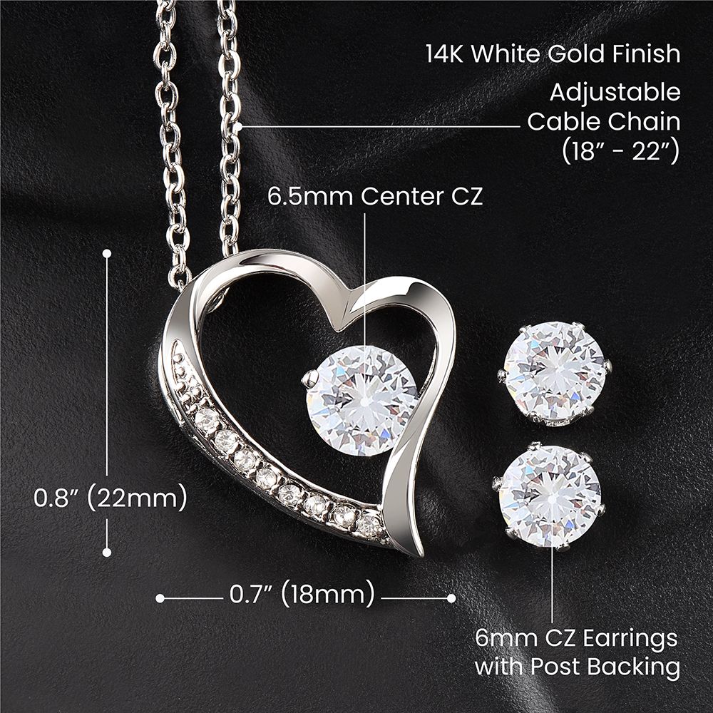 Collier + Boucles d'orielles Forever Love.