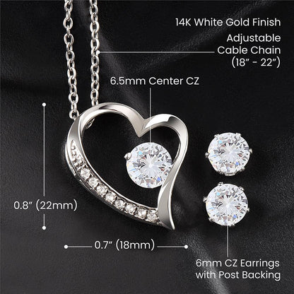 Collier + Boucles d'orielles Forever Love.