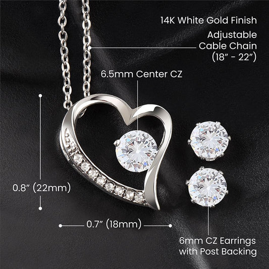 Collier + Boucles d'orielles Forever Love.